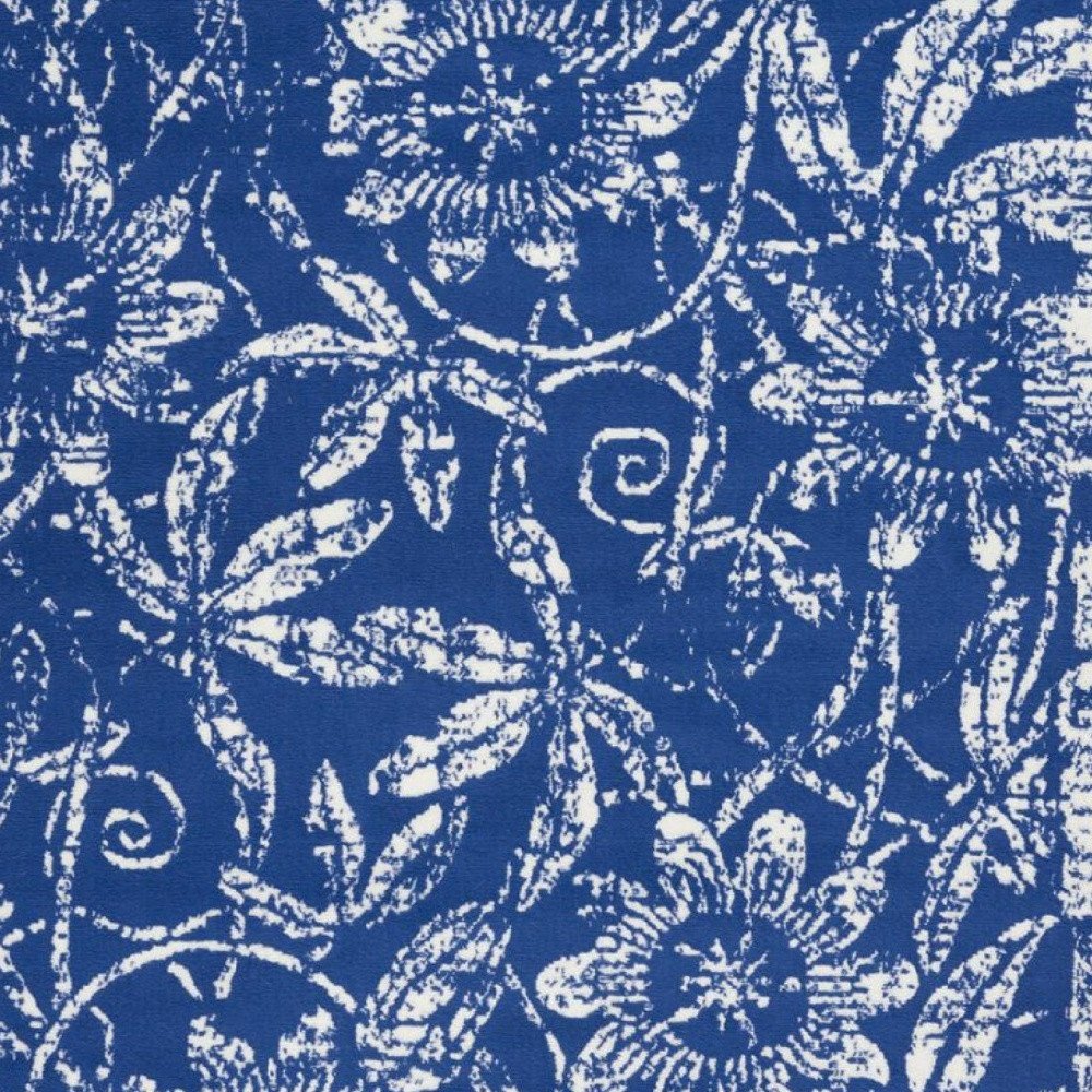 4' X 6' Navy Blue And Ivory Floral Distressed Area Rug