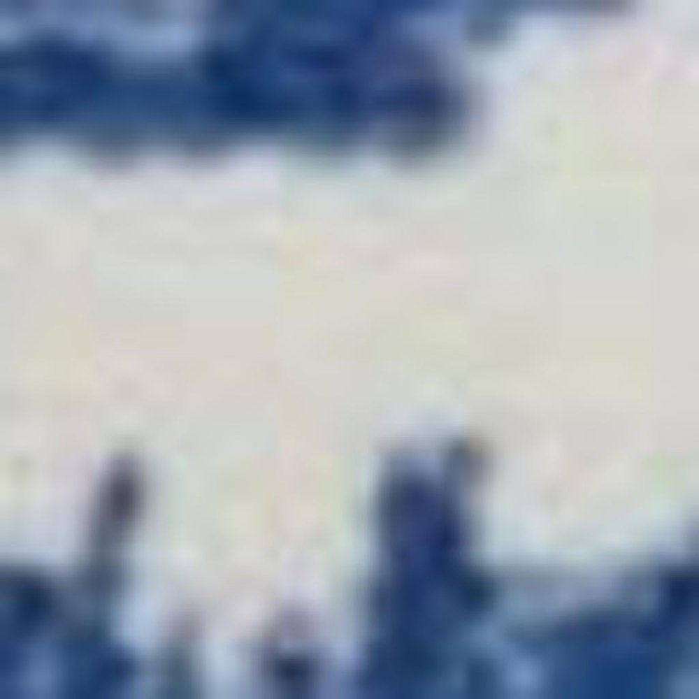 6' X 9' Ivory And Blue Ombre Distressed Area Rug