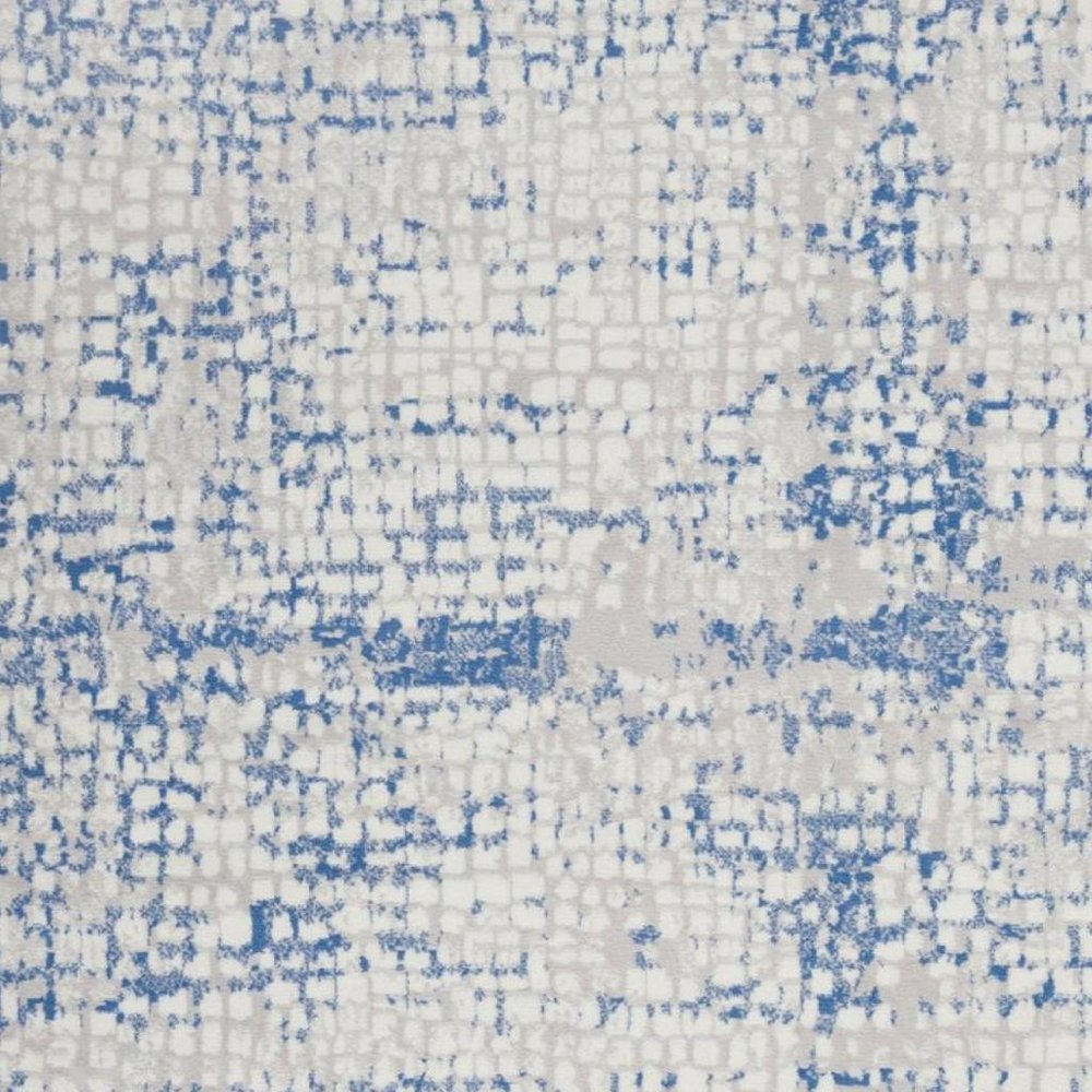 6' X 9' Blue And Gray Geometric Area Rug
