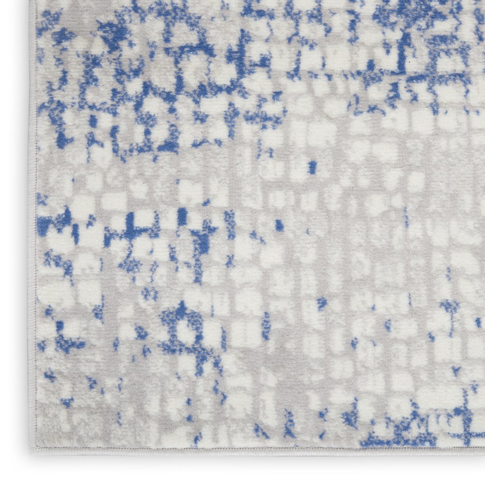 6' X 9' Blue And Gray Geometric Area Rug