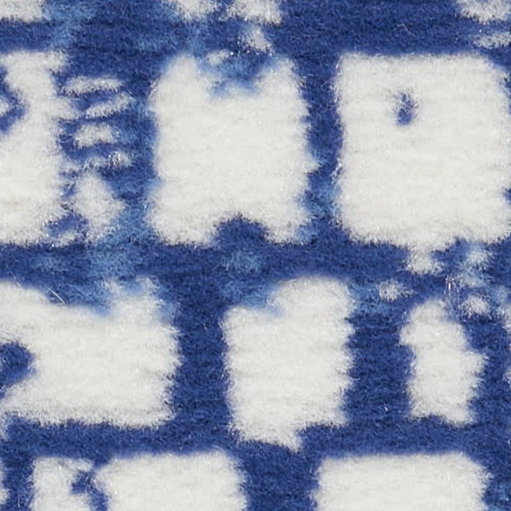 4' X 6' Ivory And Blue Geometric Area Rug