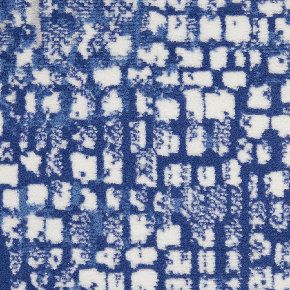 4' X 6' Ivory And Blue Geometric Area Rug