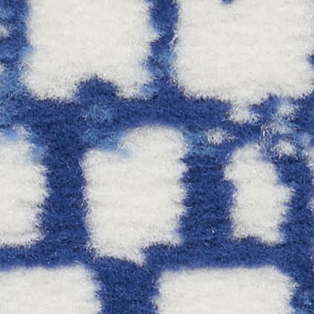 4' X 6' Ivory And Blue Geometric Area Rug