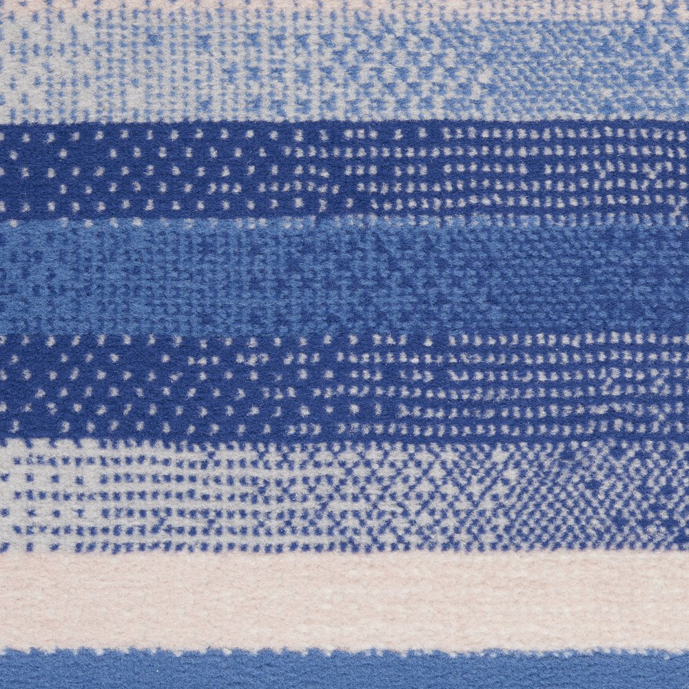 4' X 6' Blue And White Striped Distressed Area Rug