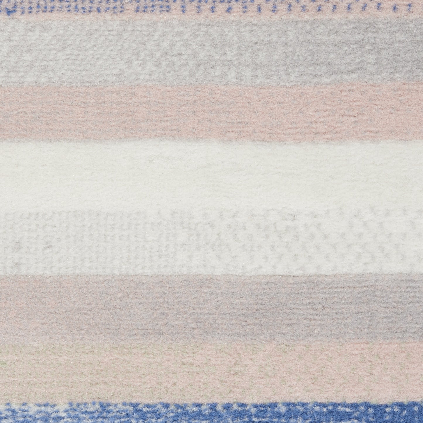 4' X 6' Ivory Blue And Green Striped Distressed Area Rug