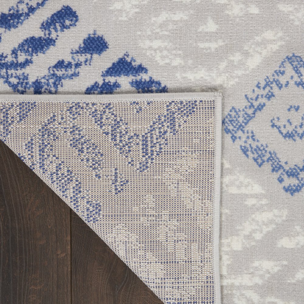 6' X 9' Blue And Gray Geometric Area Rug