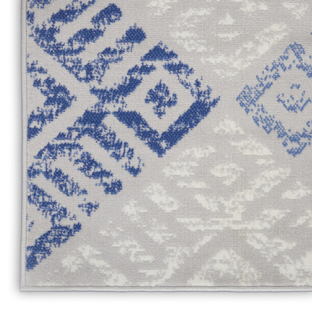 6' X 9' Blue And Gray Geometric Area Rug