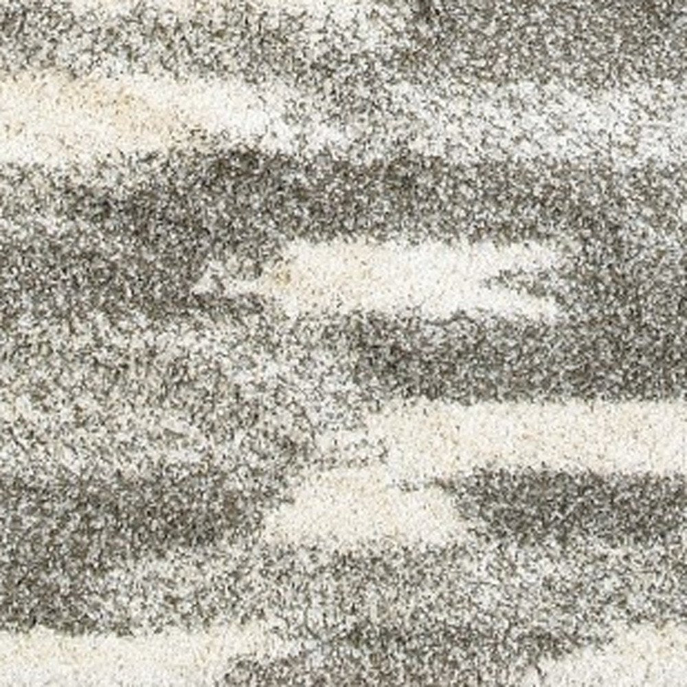 2' X 8' Gray And Ivory Geometric Pattern Runner Rug