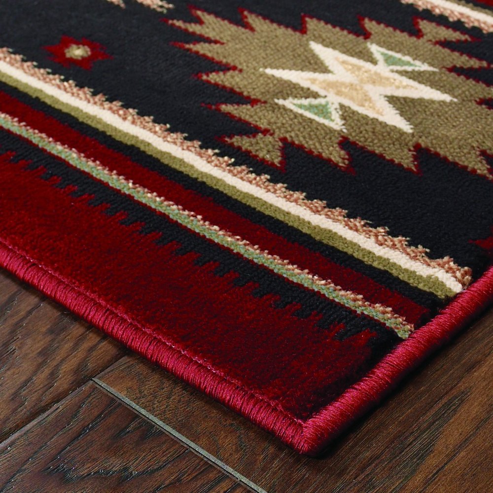 2' X 3' Red And Beige Ikat Pattern Scatter Rug