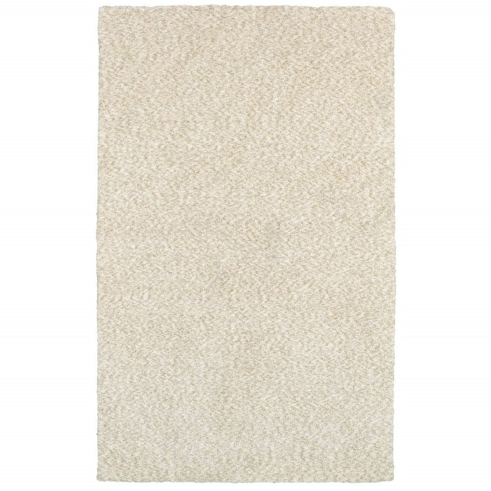 5' X 7' Modern Shag Ivory Indoor Area Rug