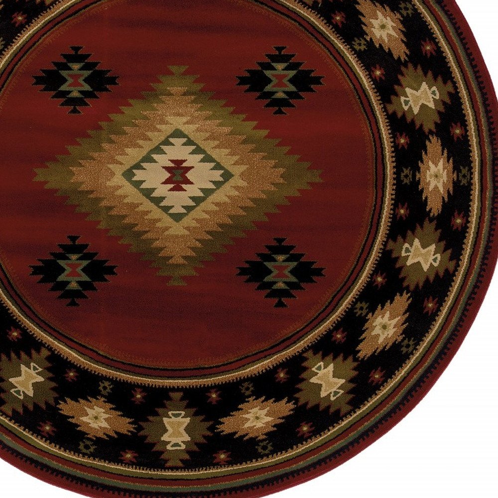 2' X 3' Red And Beige Ikat Pattern Scatter Rug