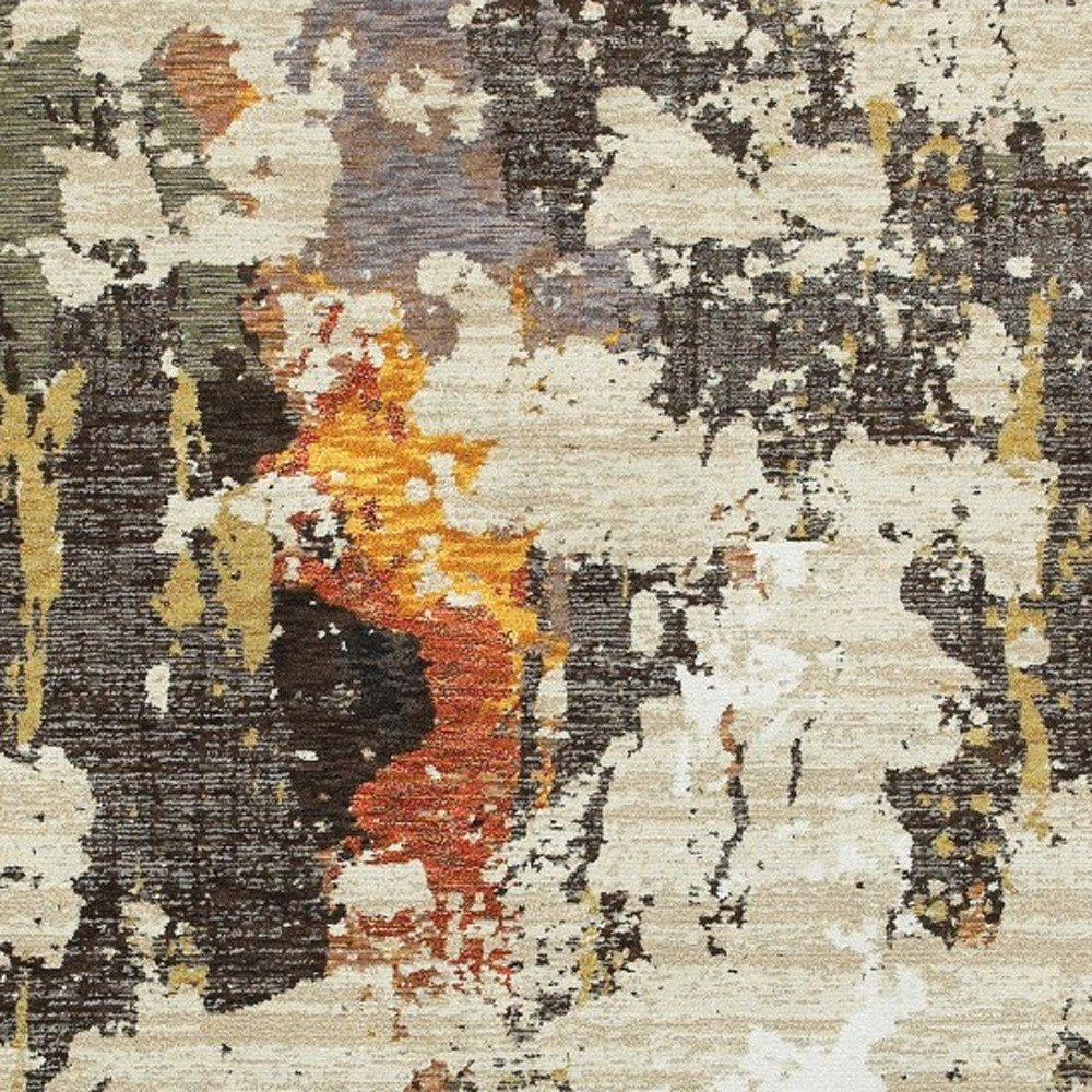 3' X 5' Beige And Black Area Rug