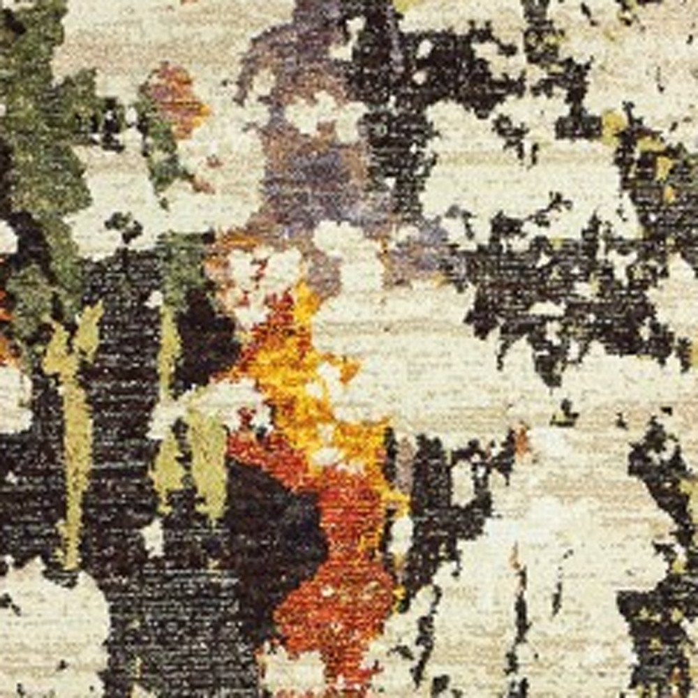 3' X 5' Beige And Black Area Rug