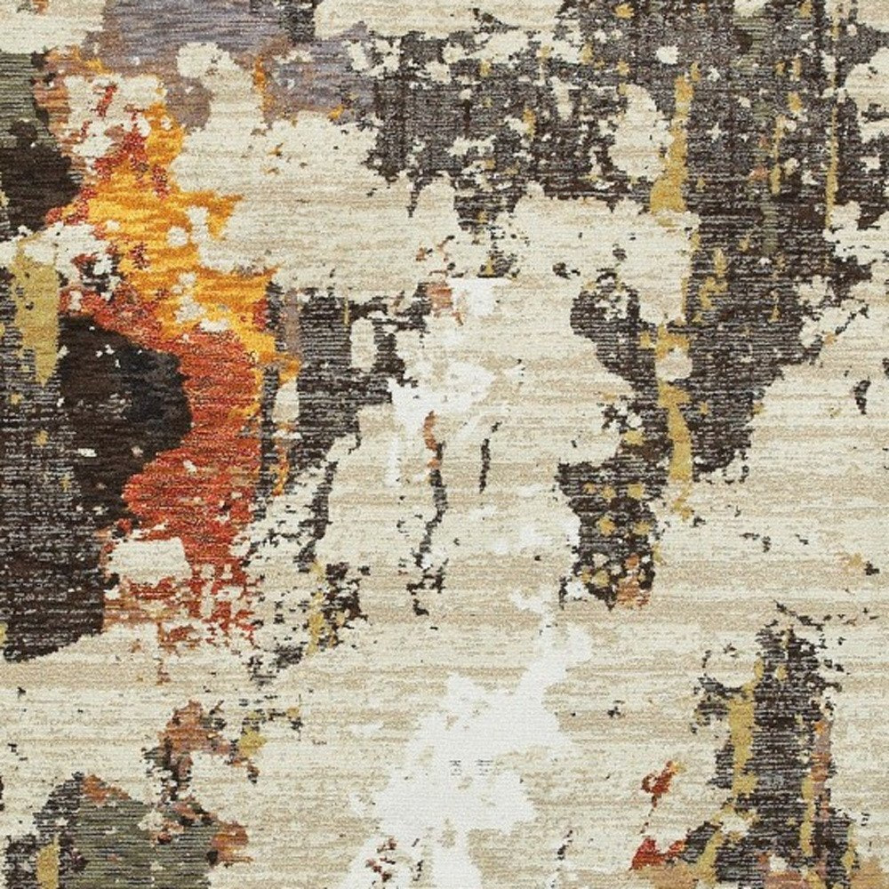 3' X 5' Beige And Black Area Rug