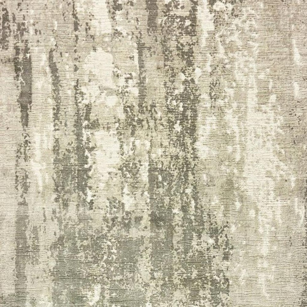 8' X 10' Gray And Ivory Abstract Hand Loomed Distressed Area Rug