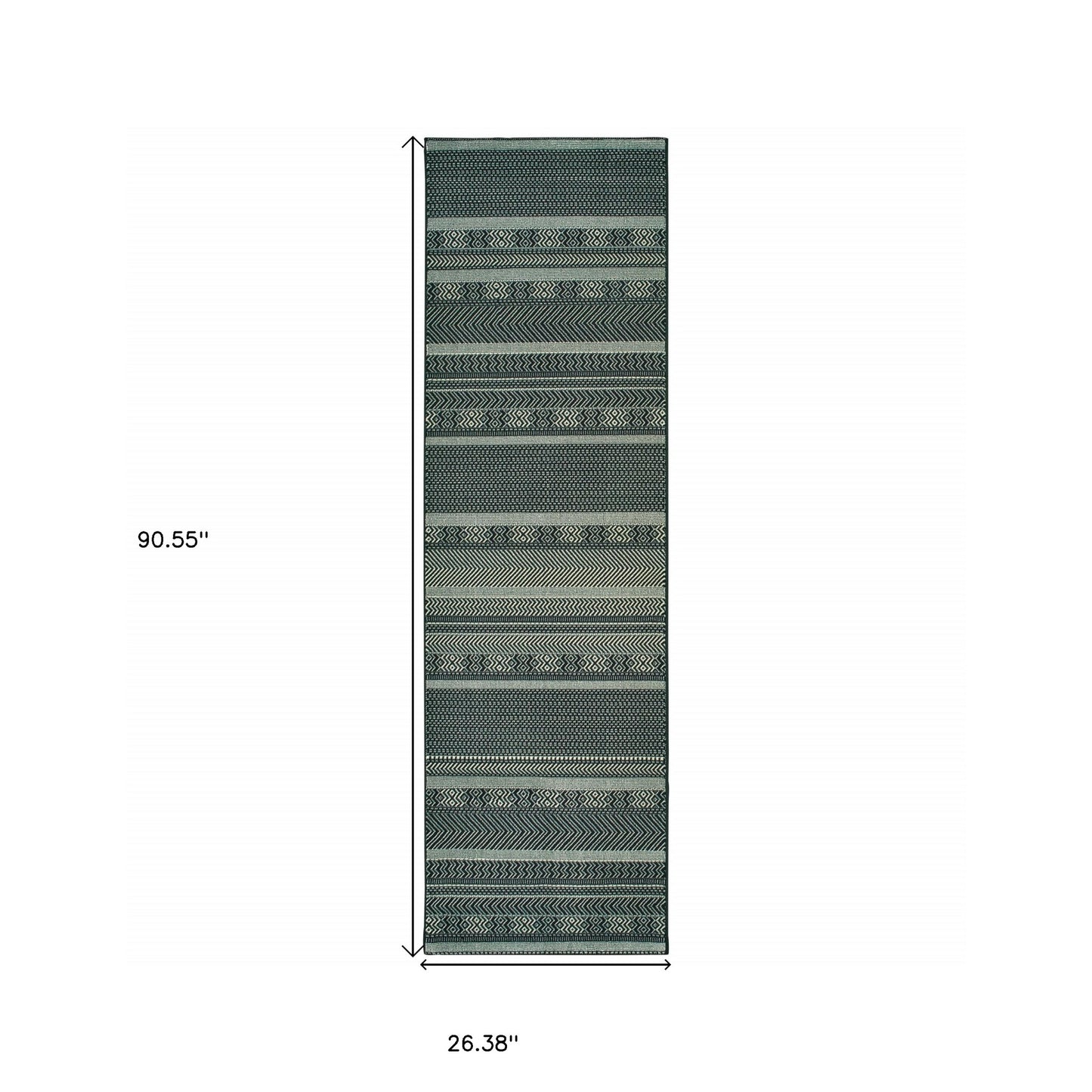 10' X 13' Black And Ivory Geometric Area Rug