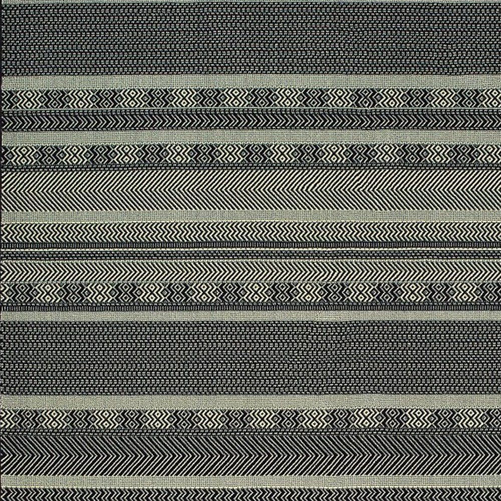 10' X 13' Black And Ivory Geometric Area Rug