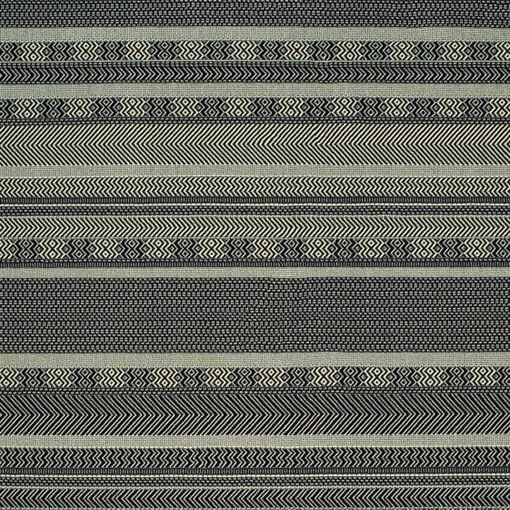 10' X 13' Black And Ivory Geometric Area Rug