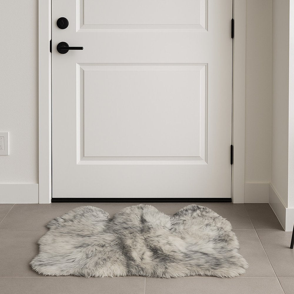 3' X 5' Gray Ombre Natural Sheepskin Area Rug