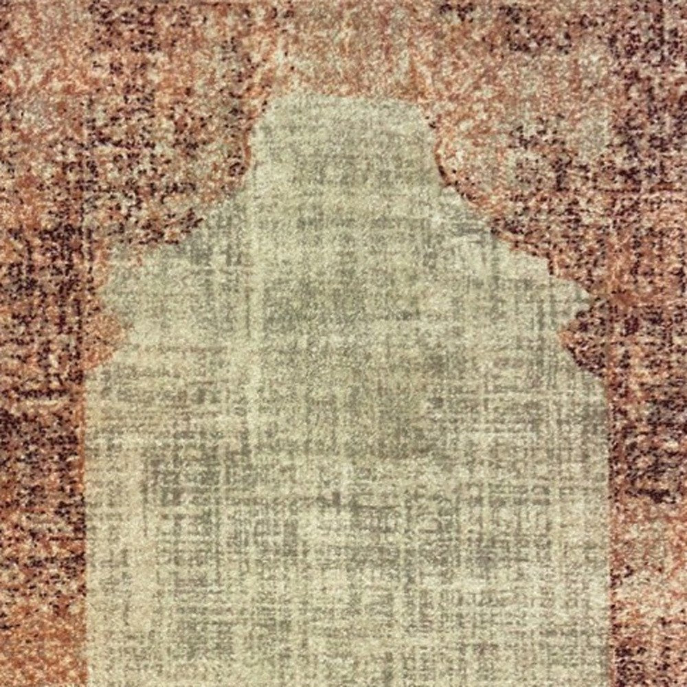 10' X 13' Ivory And Pink Medallion Area Rug