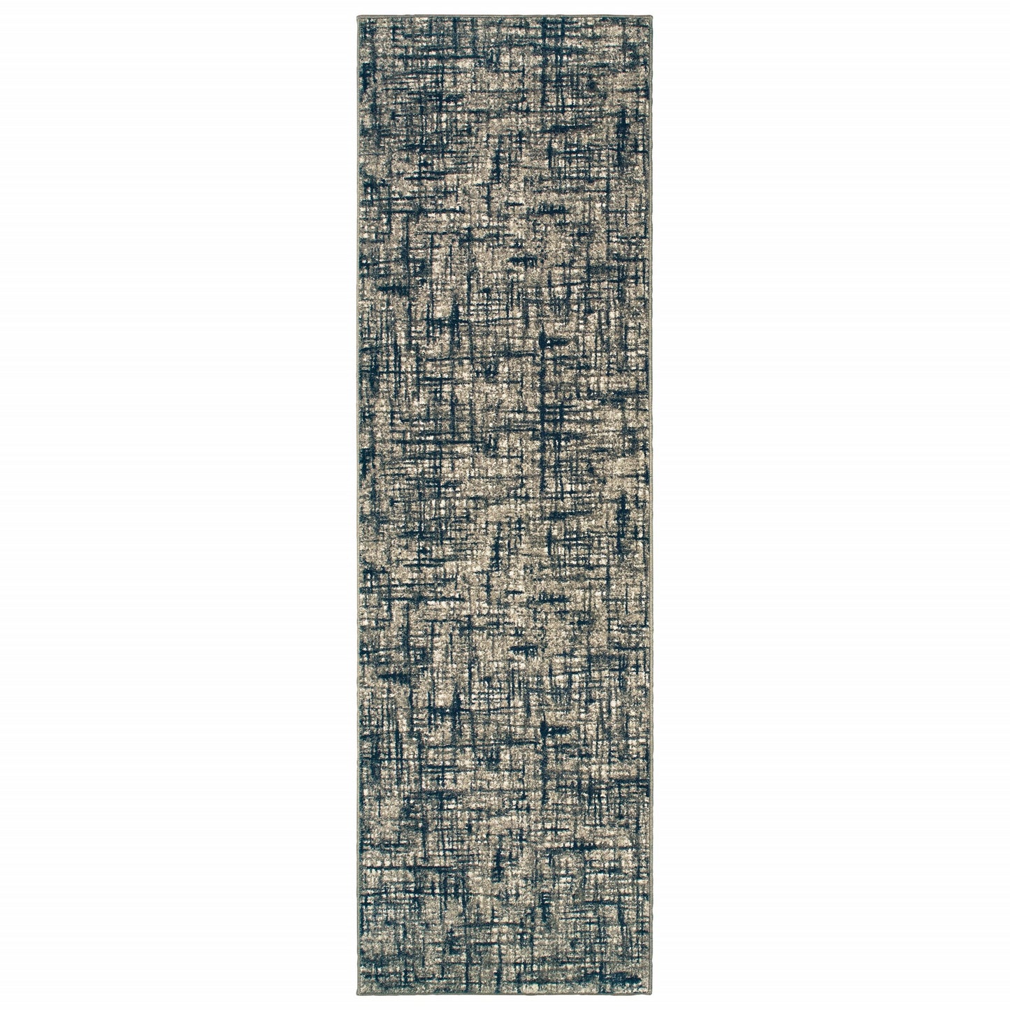 5' X 8' Gray And Navy Abstract Area Rug