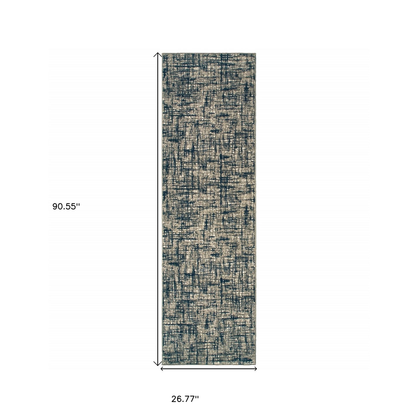 5' X 8' Gray And Navy Abstract Area Rug