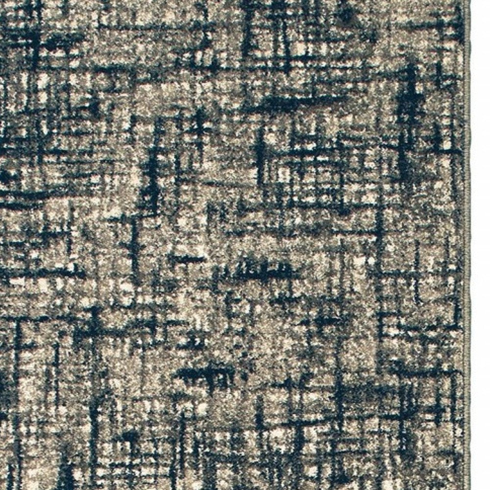 5' X 8' Gray And Navy Abstract Area Rug