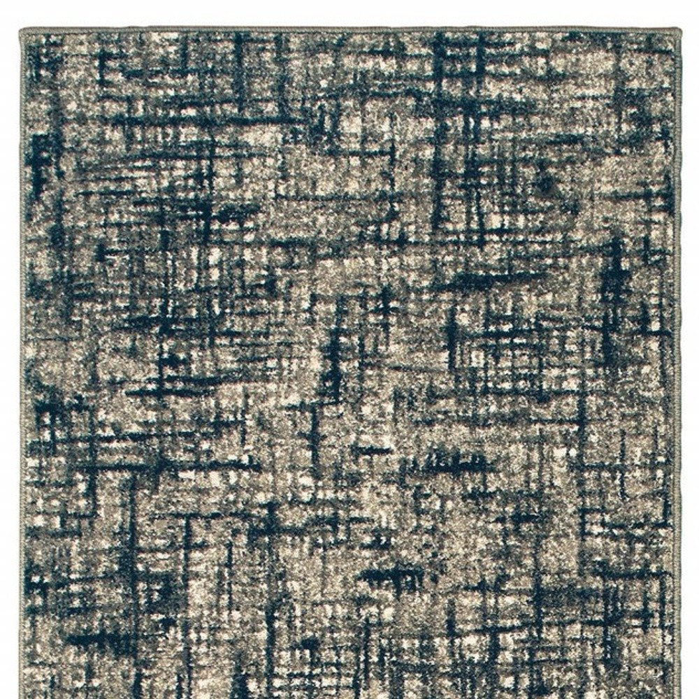 5' X 8' Gray And Navy Abstract Area Rug