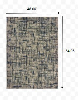 5' X 8' Gray And Navy Abstract Area Rug