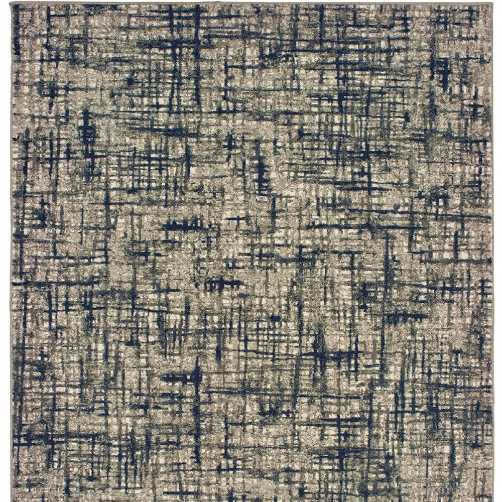 5' X 8' Gray And Navy Abstract Area Rug