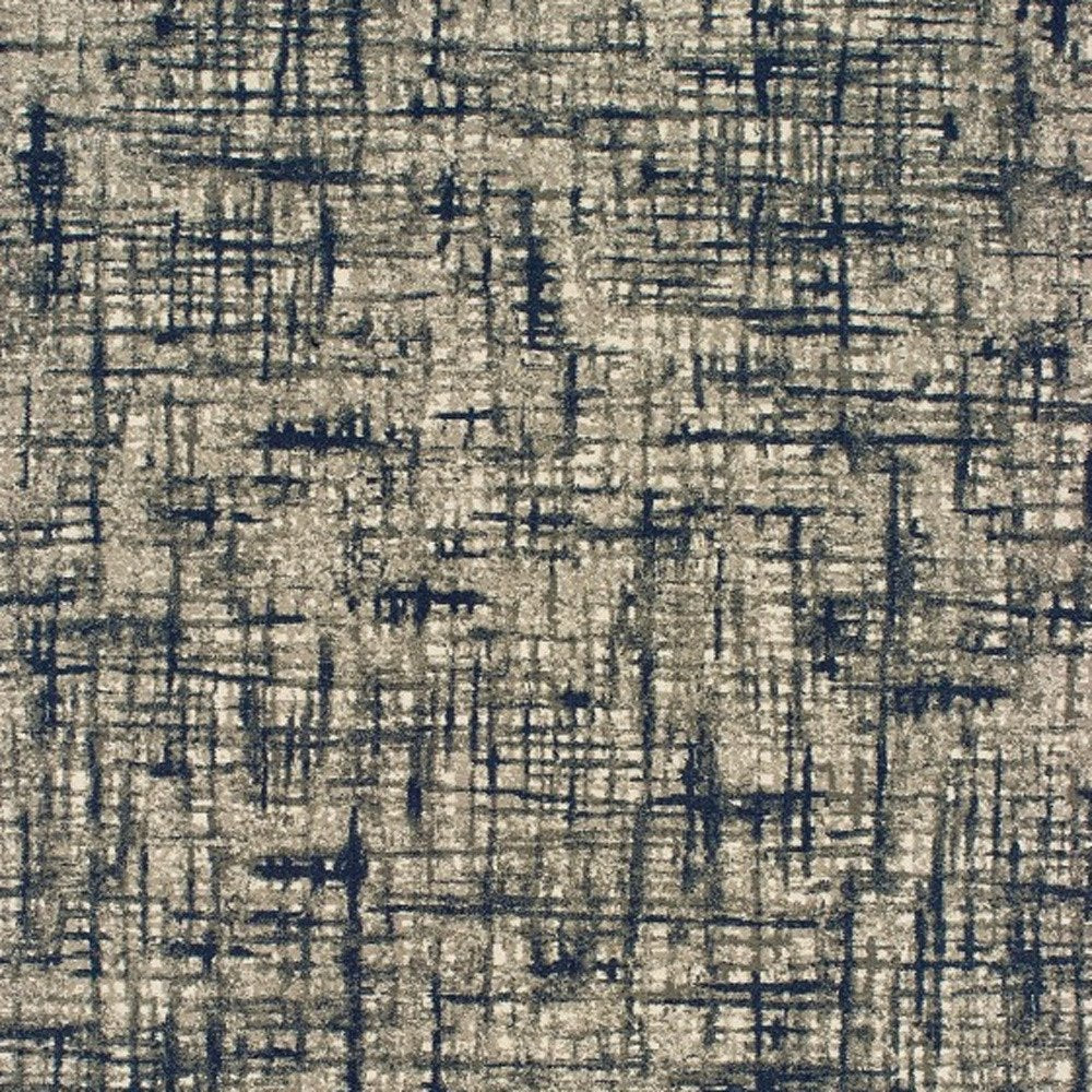 5' X 8' Gray And Navy Abstract Area Rug