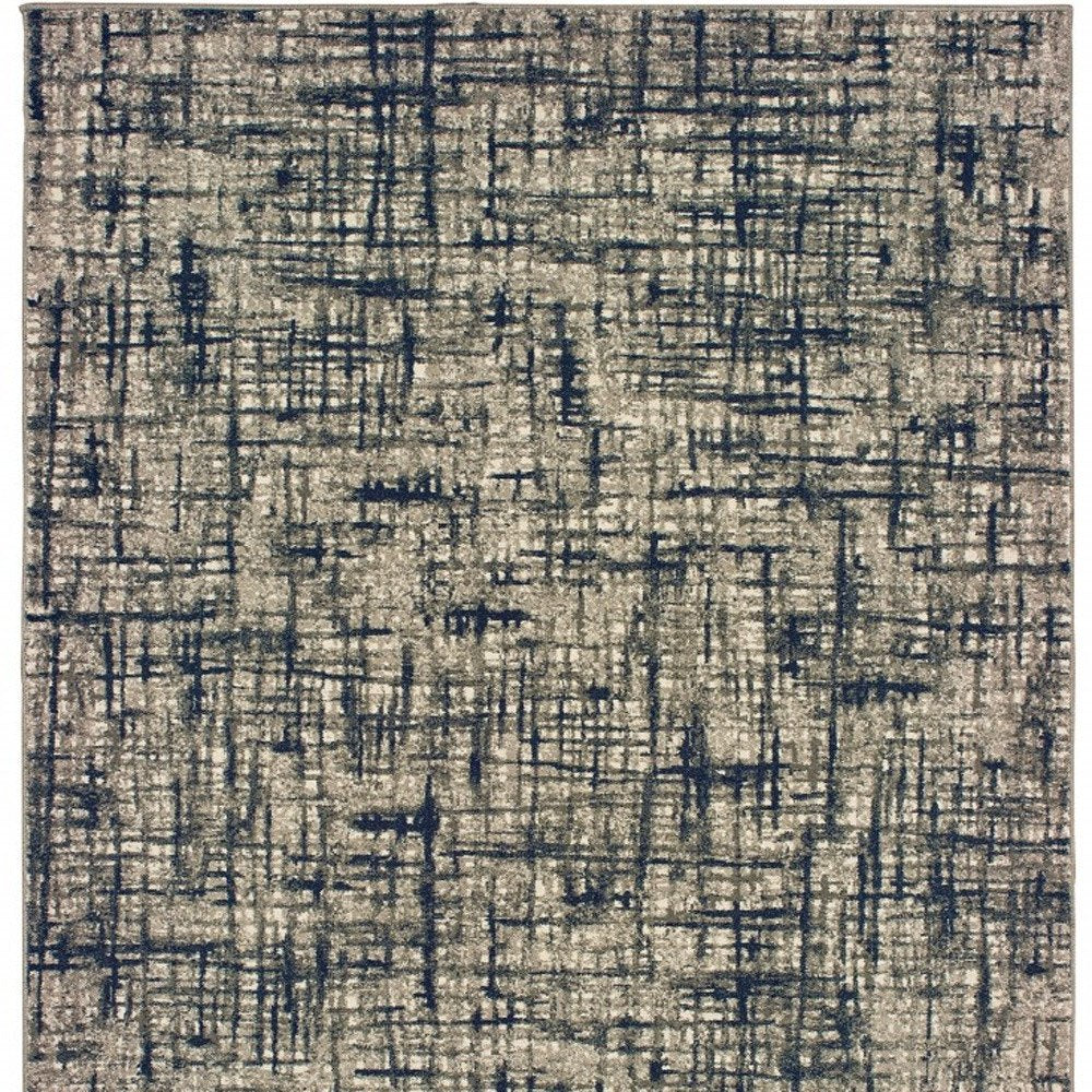 5' X 8' Gray And Navy Abstract Area Rug