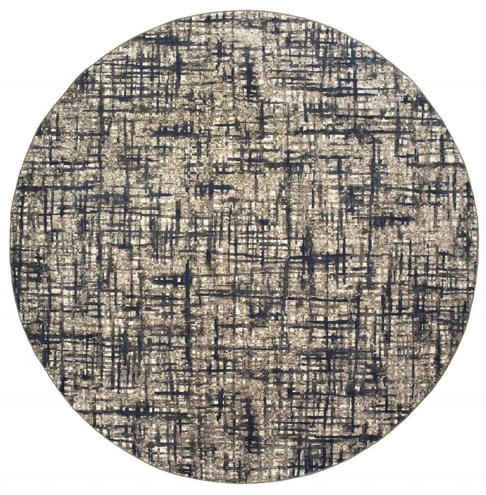 5' X 8' Gray And Navy Abstract Area Rug