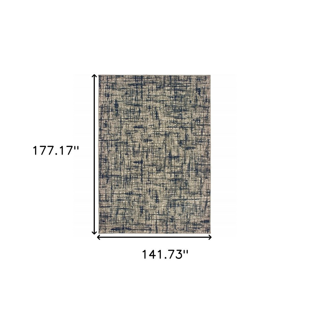 5' X 8' Gray And Navy Abstract Area Rug