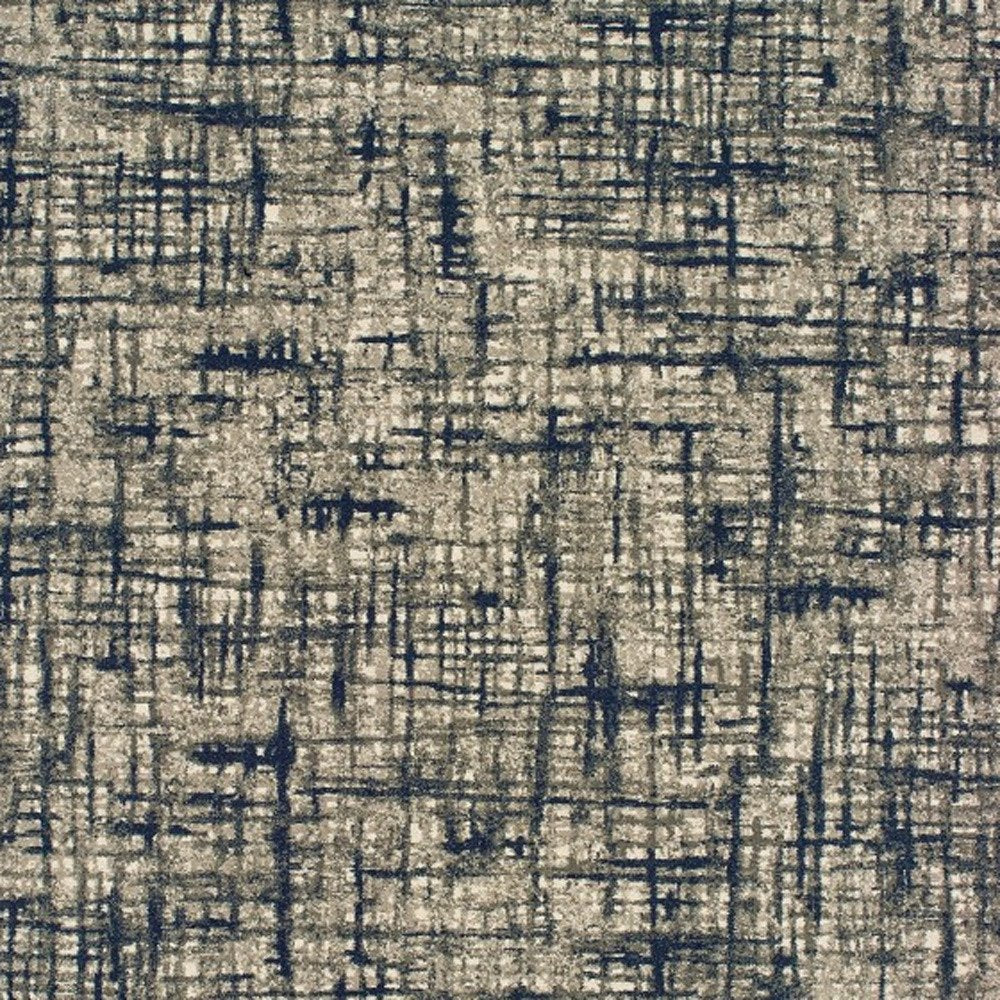5' X 8' Gray And Navy Abstract Area Rug