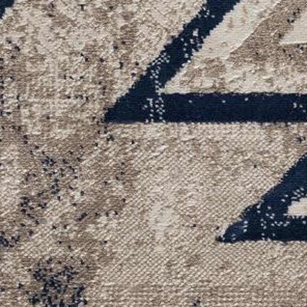 4' X 6' Beige And Blue Boho Chic Area Rug