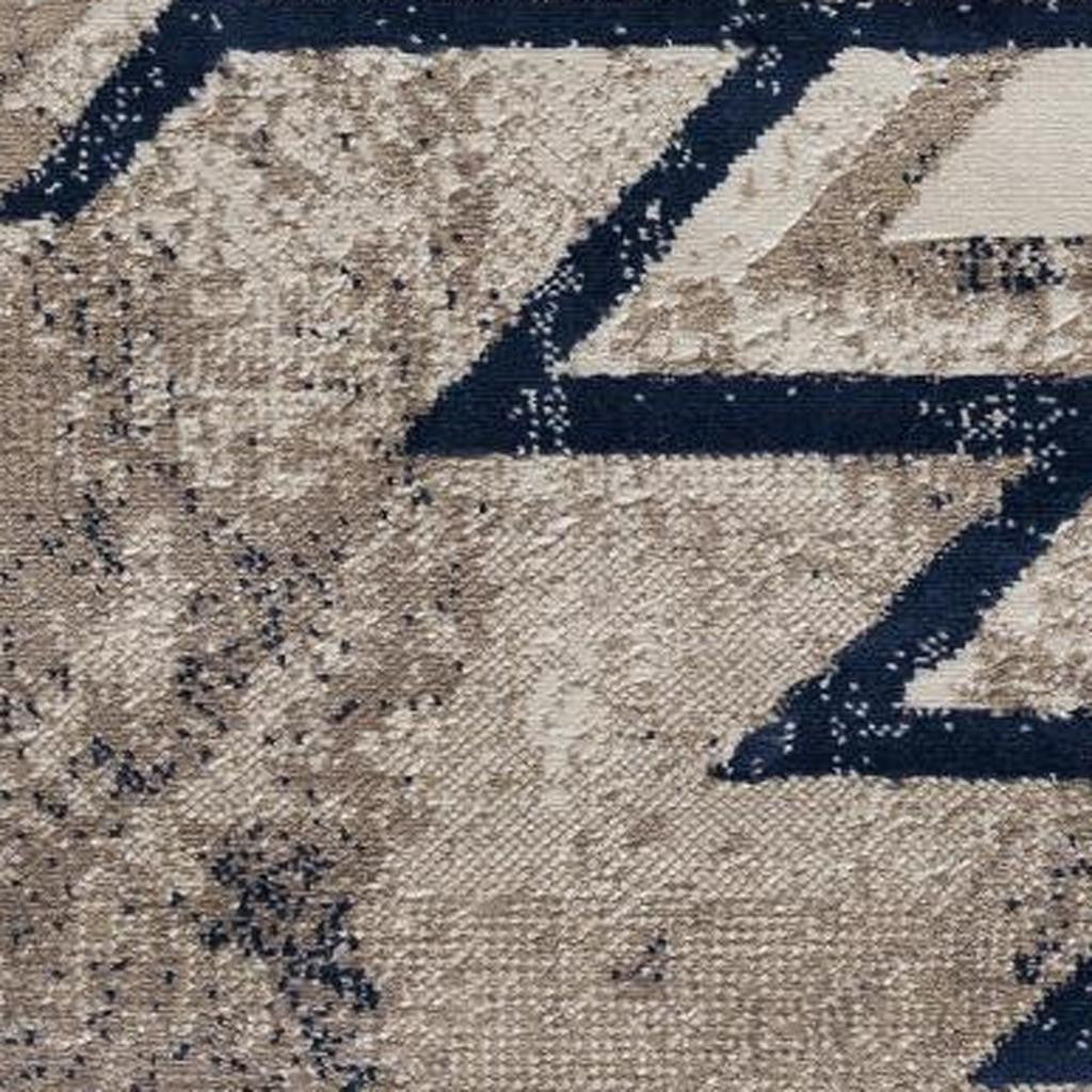 4' X 6' Beige And Blue Boho Chic Area Rug