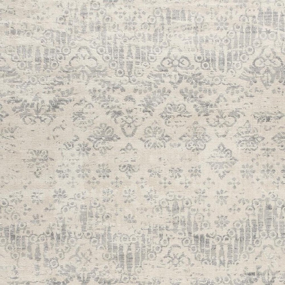 2' X 8' Ivory Distressed Ikat Pattern Runner Rug