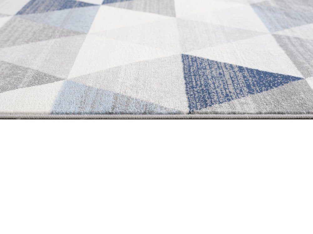 2' X 15' Navy Blue Geometric Diamond Runner Rug