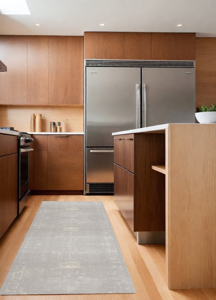 8' X 11' Modern Gray Distressed Area Rug