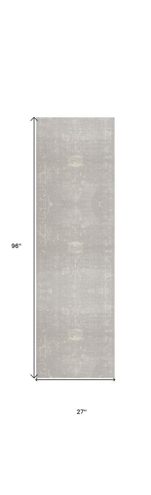 8' X 11' Modern Gray Distressed Area Rug