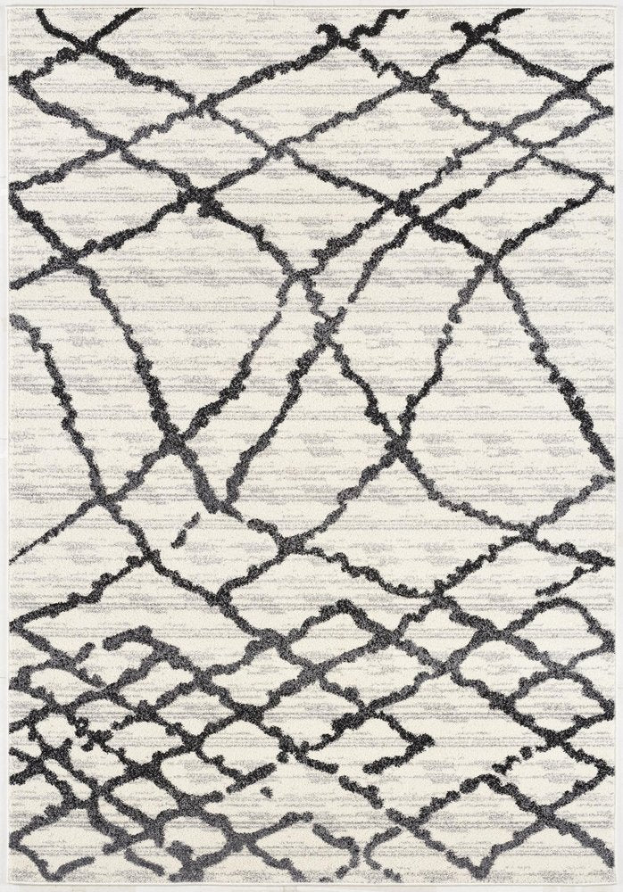 5' X 8' Gray And Black Modern Abstract Area Rug