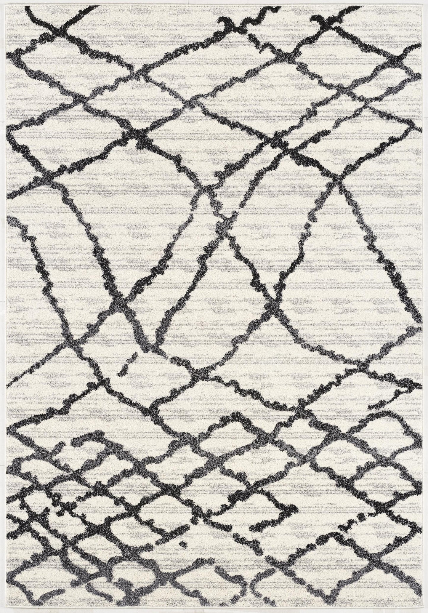5' X 8' Gray And Black Modern Abstract Area Rug