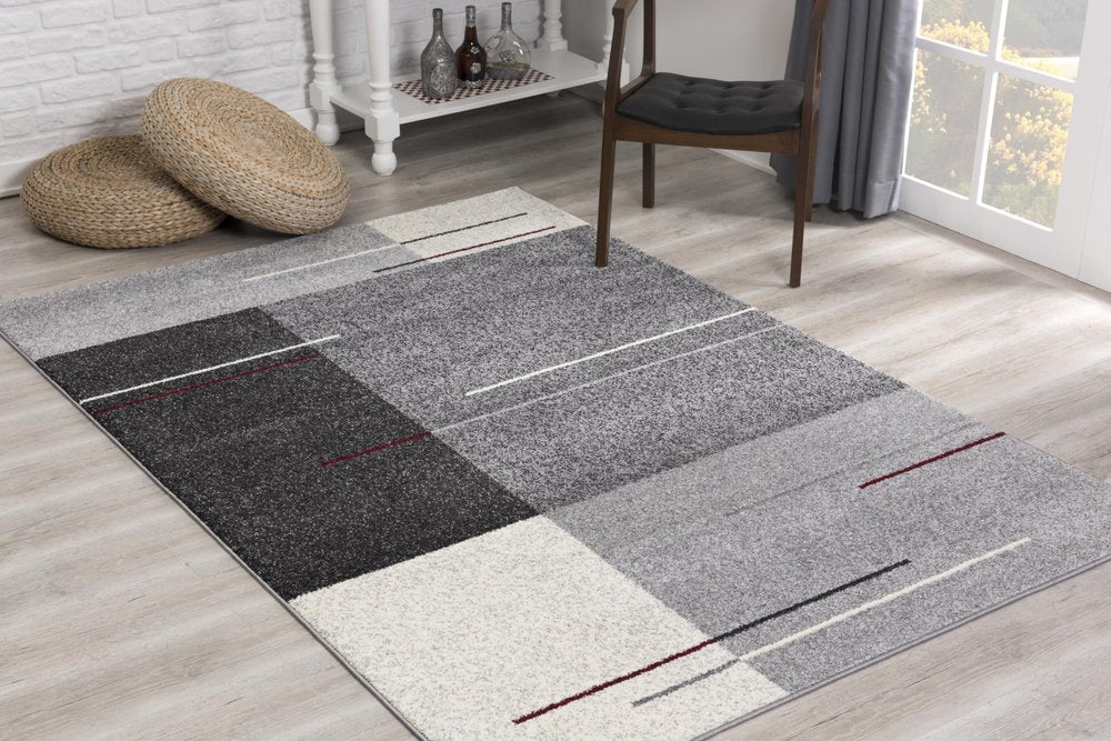 8' X 11' Gray Modern Geometric Area Rug
