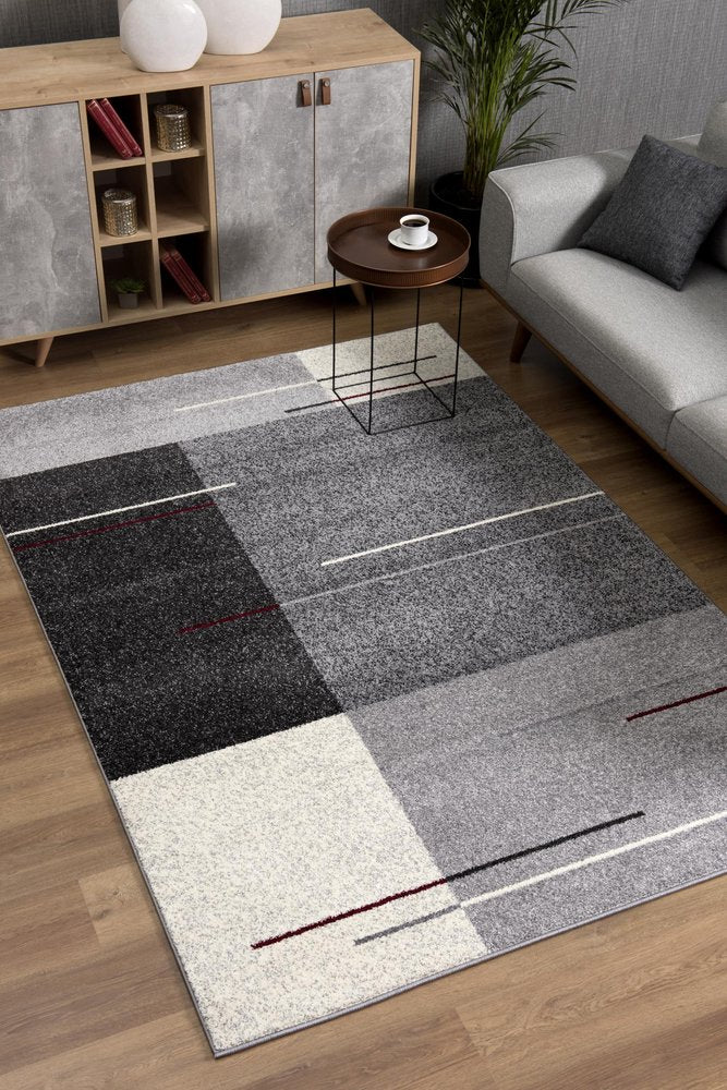 8' X 11' Gray Modern Geometric Area Rug