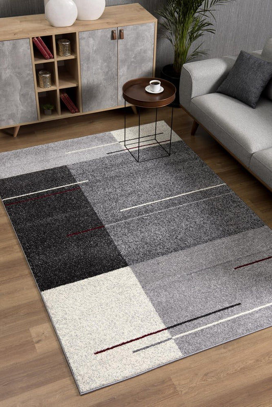 8' X 11' Gray Modern Geometric Area Rug