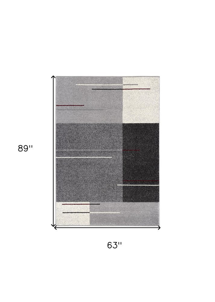 8' X 11' Gray Modern Geometric Area Rug