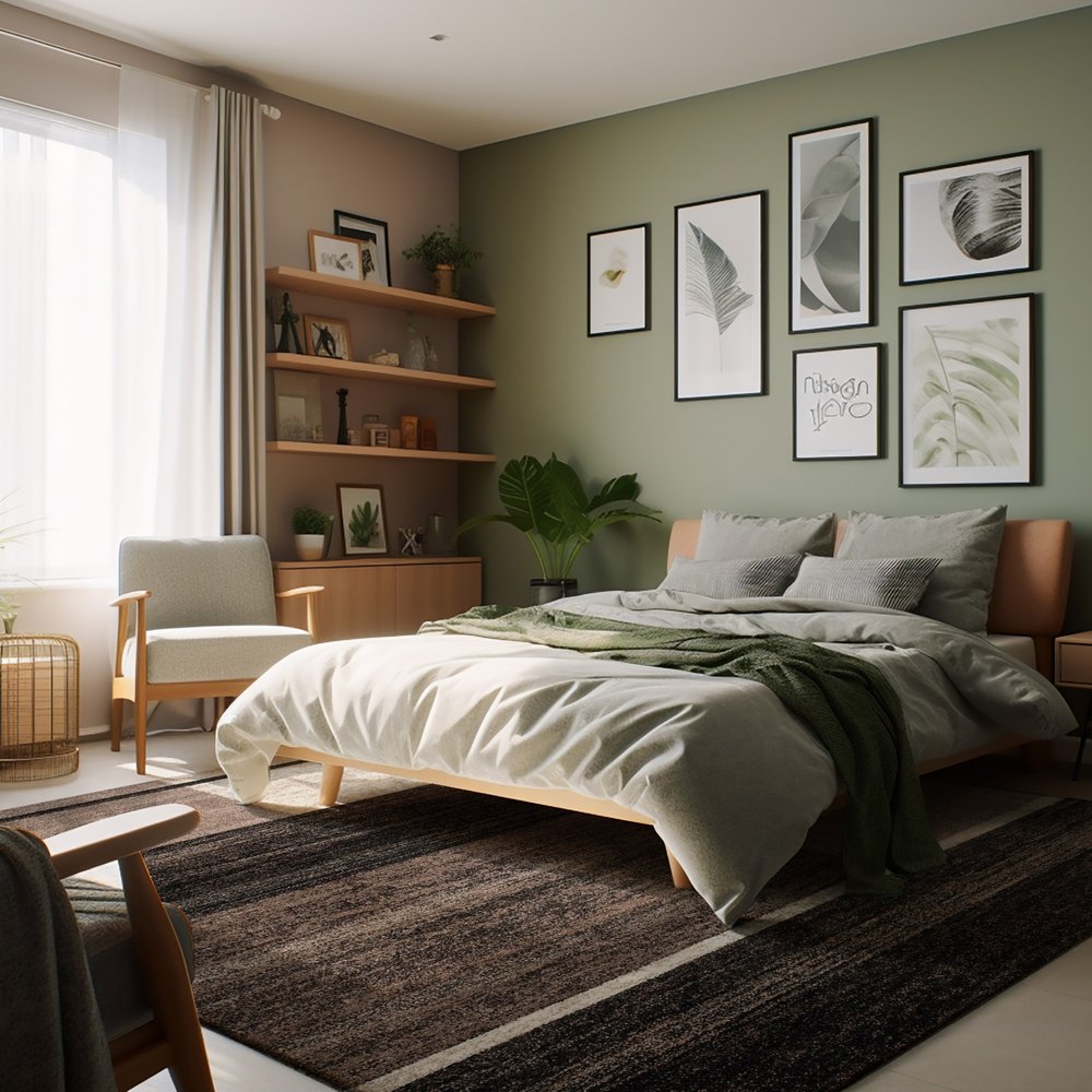 8' X 11' Brown And Beige Abstract Blocks Area Rug