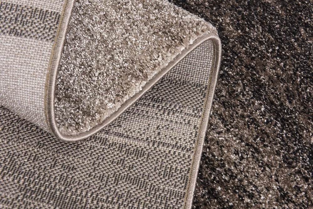 8' X 11' Brown And Beige Abstract Blocks Area Rug