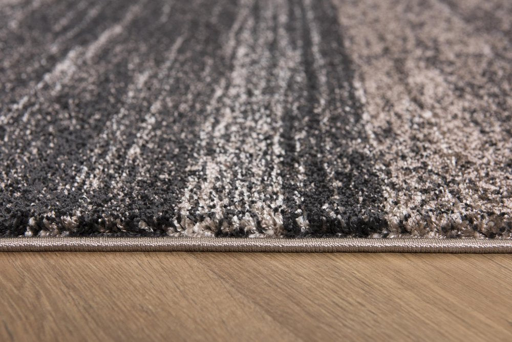 8' X 11' Brown And Beige Abstract Blocks Area Rug